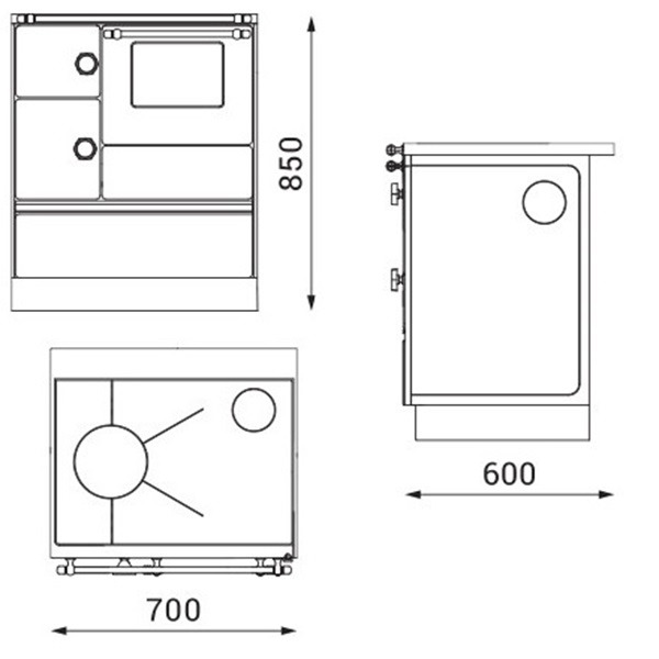 Štednjak Alfa 90 HE Termo Levi za C.G. obezbeđuje ekonomičan i pouzdan sistem grejanja uz mogućnost pripremanja hrane na taradicionalan način.