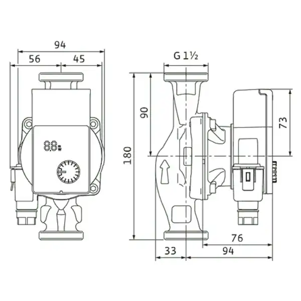 Pumpa cirkulaciona Yonos Pico 25/1-6 Wilo sa vlažnim rotorom i navojnim priključkom, EC motor otporan na struju blokiranja sa integrisanom elektronskom regulacijom snage.