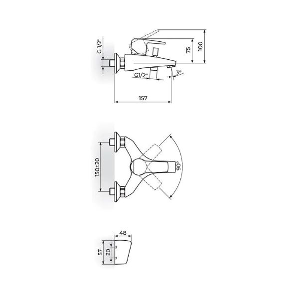 Baterija za kadu Cubo JC33101 Rosan