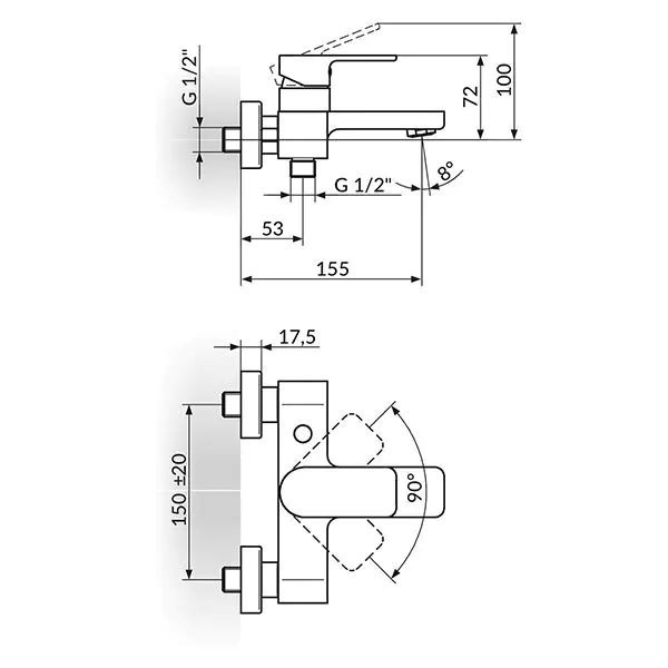 Baterija za kadu S2 233101 Rosan