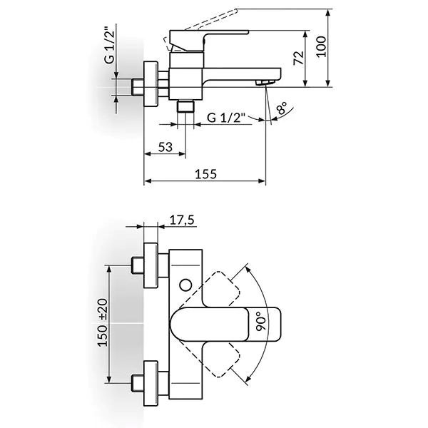 Baterija za kadu S2 233101G Rosan