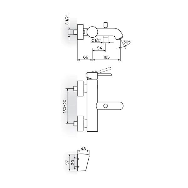 Baterija za kadu Zerro JZ33101 Rosan