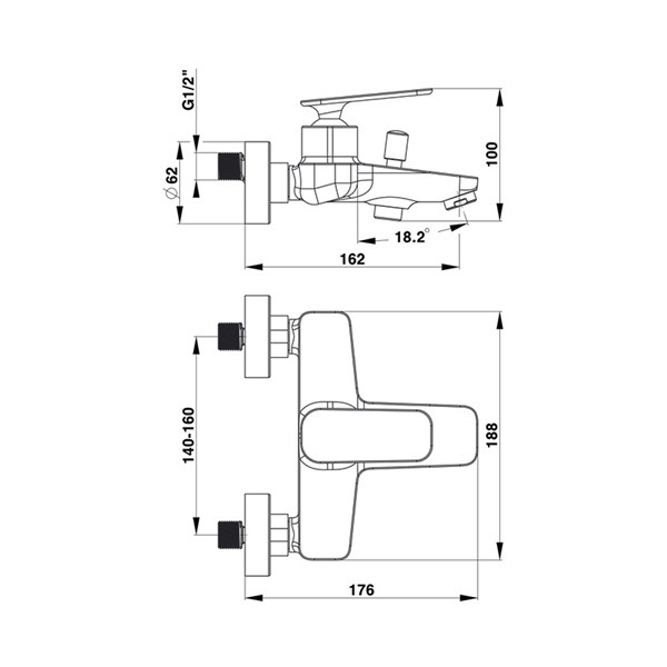 Baterija za kadu Zen 00330B Herz