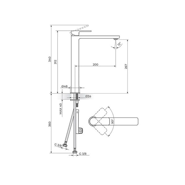 Baterija za lavabo Gold 230501G Rosan