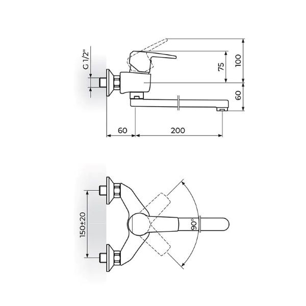 Baterija za sudoperu Cubo3 JC32120 Rosan izliv 200mm