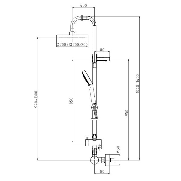 Baterija za tuš kadu Fresh Herz