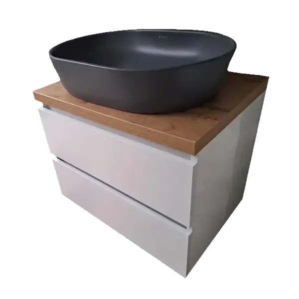 Ormarić za lavabo Storm 65x45 Lineart. Kupatilski nameštaj modernog dizajna. Konzolno kačenje na zid, veliki koristan prostor za odlaganje stvari. Materijal: medijapan i drvo, izuzetan kvalitet.