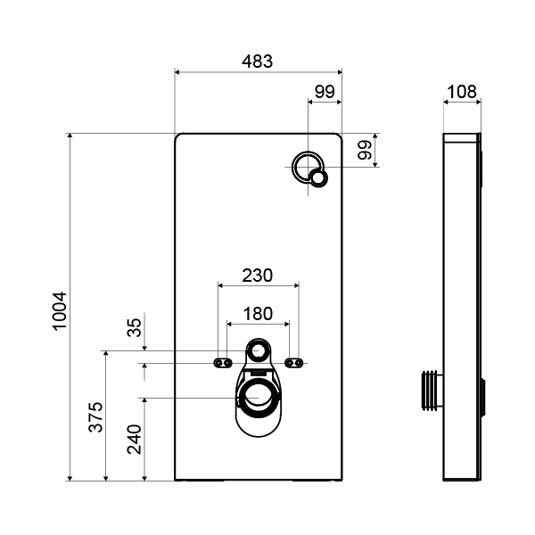 Vodokotlic nadzidni beli PS-108BPZ Slovarm za viseći WC