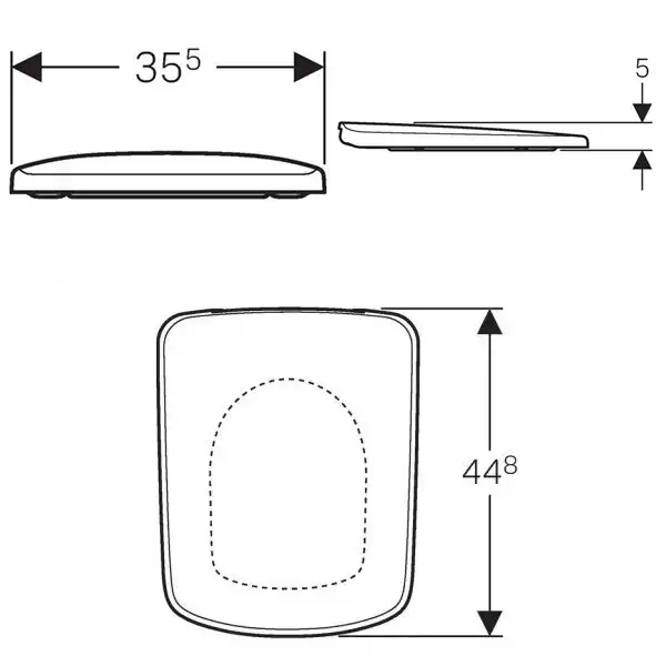 Wc daska Selnova Square Geberit. Pričvršćenje sa gornje strane, soft close 500.334.01.1. Materijal proizvoda: Duroplast. Površina/boja: bela.