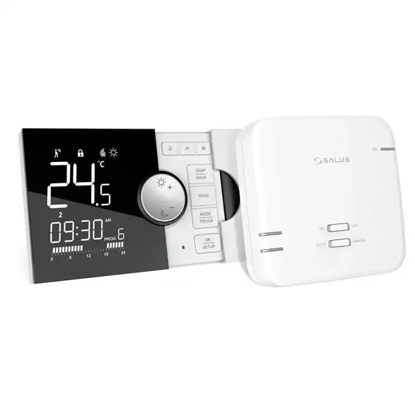 Termostat programski bežični Salus 091PRO RF je svestran i efikasan uređaj dizajniran za regulaciju temperature grejnih ili rashladnih sistema.