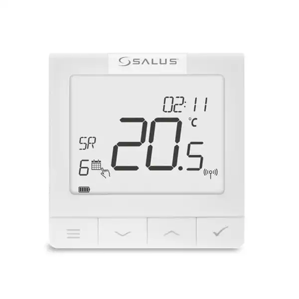 Termostat programski bežični Salus iT700 WIFI je ultra-tanki digitalni bežični smart termostat debljine svega 11 mm, dizajniran za moderno i precizno upravljanje sistemima grejanja i hlađenja.